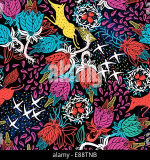 Avec motif floral seamless vector abstract plantes une couleur Illustration de Vecteur