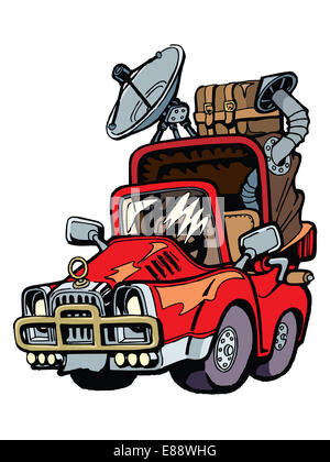 Voiture voyageur prêt pour les vacances d'été. Banque D'Images