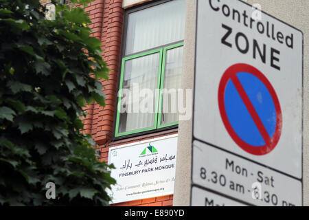 La mosquée centrale du nord de Londres, également connu sous le nom de la mosquée de Finsbury Park, à Londres, Finsbury Park. Banque D'Images