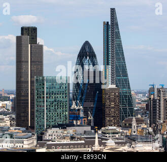 La ville de Londres montrant Tower 42,le Gherkin et l'Cheesegrater Banque D'Images