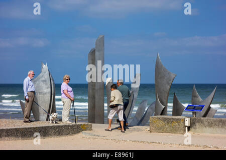 La Seconde Guerre mondiale Deux monument les Braves d'Omaha Beach à Colleville-sur-Mer, Basse-normandie, France Banque D'Images