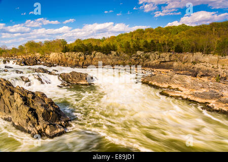 Rapides de la rivière Potomac, à Great Falls Park, en Virginie. Banque D'Images