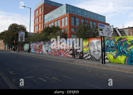 Street Art mural, sur Matilda Street Sheffield, chantier Banque D'Images