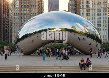 Le Bean, Cloud Gate, dans le Millennium Park, Chicago Millenium Banque D'Images