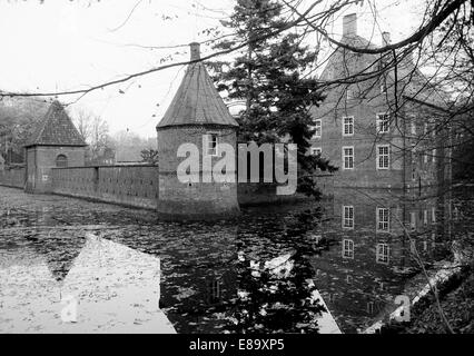 Achtziger Jahre, Wasserburg Haus Welbergen dans Ochtrup-Welbergen, Münster, Allemagne Banque D'Images