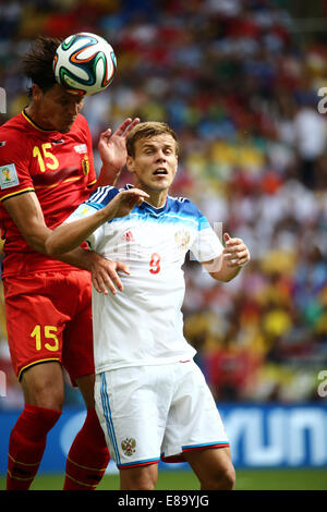 Denis Glushakov de la Russie. Russie / Belgique, Groupe match. Coupe du Monde de la FIFA, brésil 2014, du Stade Maracana, Rio de Janeiro, Brésil. Banque D'Images