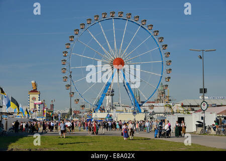 Grande roue, l'Oktoberfest, Munich, Haute-Bavière, Bavière, Allemagne Banque D'Images