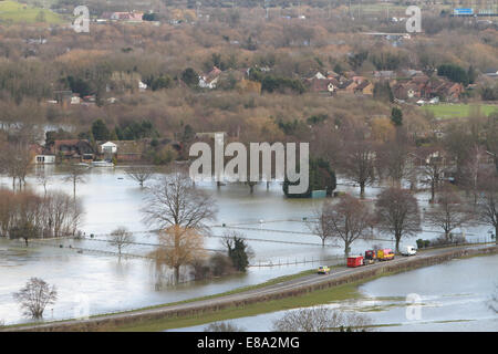 Inondations en 2014 - Surrey Datchet, Thorpe, Staines Banque D'Images