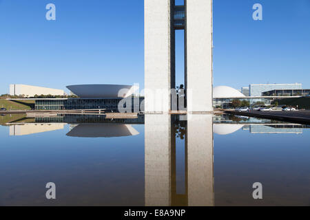 Congrès national, Brasilia, Brésil, District Fédéral Banque D'Images