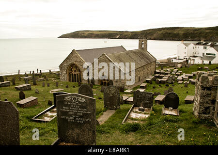 L'église St Hywyn connu comme 'la cathédrale de Llŷn Aberdaron dans Banque D'Images