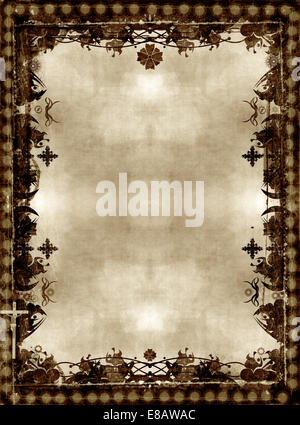 Grunge Texture Grunge Frame ou en détresse . Haut grand Vintage décoration détaillée Weathered frontière. Grunge Fond ou élément décoration design rétro