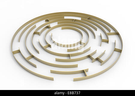 Labyrinthe, 3d, render, isolated on white Banque D'Images