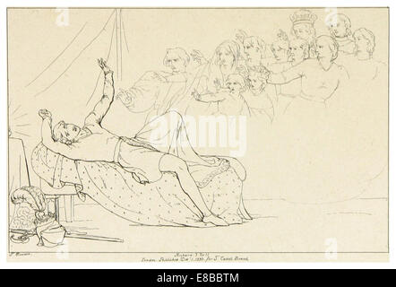 Cette illustration de l’édition 1828-33 de Howard du *Richard III* de Shakespeare présente une interprétation artistique de la pièce, fournissant un contexte visuel au récit. Banque D'Images