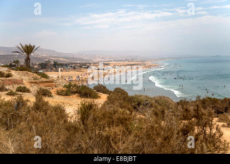 Plage à Agadir, Maroc Banque D'Images