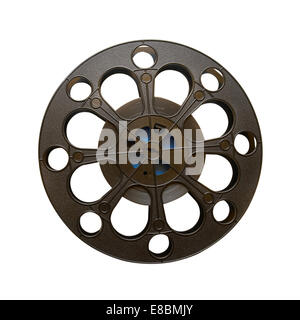 16 mm film reel isolated on white Banque D'Images