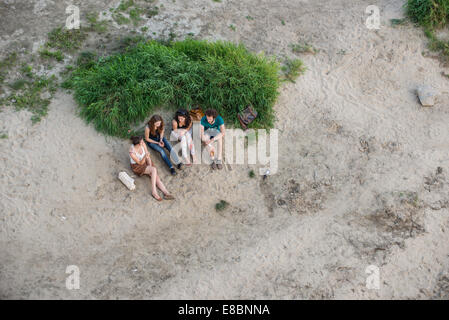 Plage sur la Vistule à Varsovie, Pologne Banque D'Images