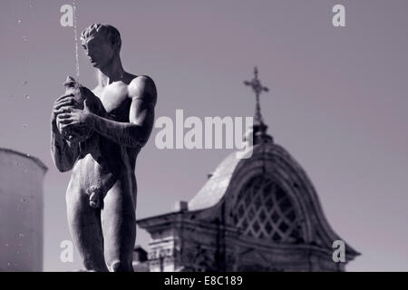 Détail de la place du Duomo, à l'aquila Banque D'Images