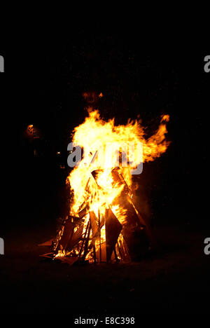 Bonfire, nuit de Guy Fawkes, Matfen Banque D'Images