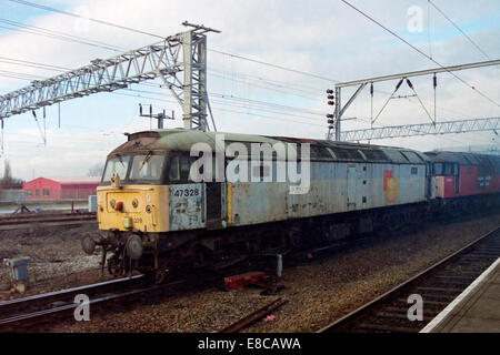 Nombre de locomotives diesel de la classe 47 47328 à Crewe en Angleterre Banque D'Images