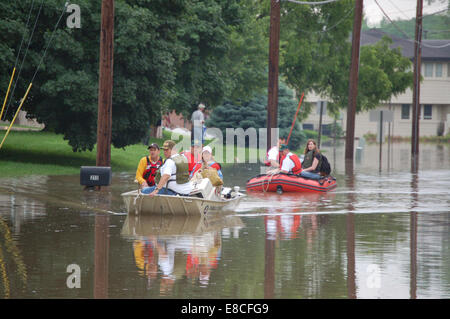 001 a secouru les victimes des inondations, Coralville, IA Banque D'Images