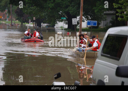 003 a secouru les victimes des inondations, Coralville, IA Banque D'Images