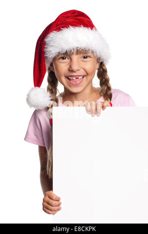 Little girl in Santa hat Banque D'Images