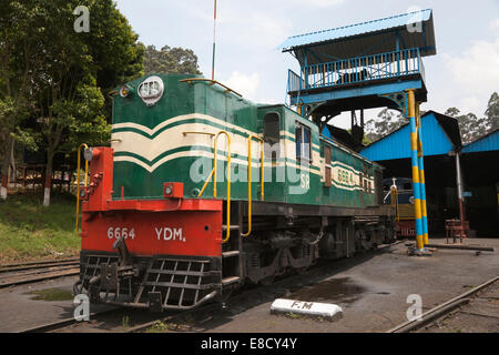 YDM 4 indien bio-diesel locomotive du chemin de fer de montagne à Coonoor, Tamil Nadu, Inde. Banque D'Images