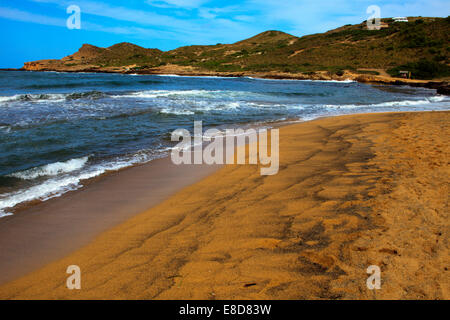 Platja de Binimel-la, Es Mercadal, Minorque, Iles Baléares, Espagne Banque D'Images