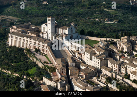 Basilique de San Francesco, le centre historique, l'Assise, Ombrie, Italie Banque D'Images