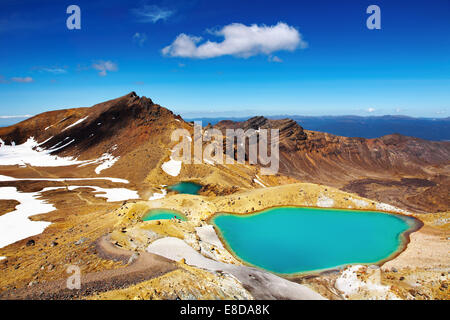 Lacs émeraude, Parc National de Tongariro, Nouvelle-Zélande Banque D'Images