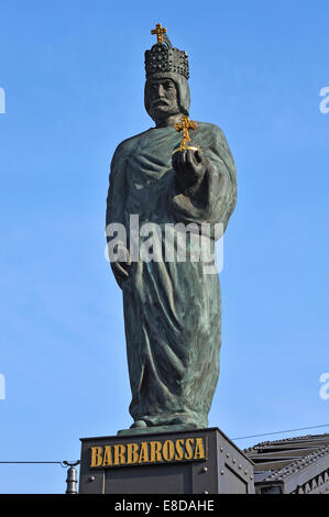 Statue de l'empereur Frédéric Barberousse, 1122-1190, Brooksbrücke, Hambourg, Allemagne Banque D'Images