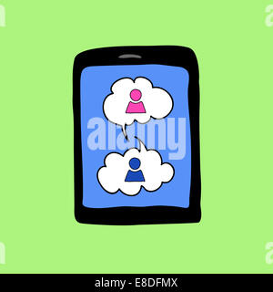 Doodle pad avec bulles Banque D'Images