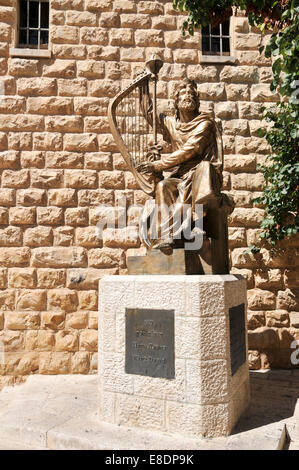 Israël, Jérusalem, le Mont Sion, statue du roi David par Alexander Dyomin Banque D'Images