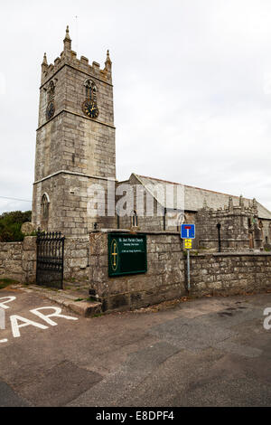 St Just Cornwall UK centre village église paroissiale façade extérieure en dehors de l'ordre avant d'abonnement Banque D'Images