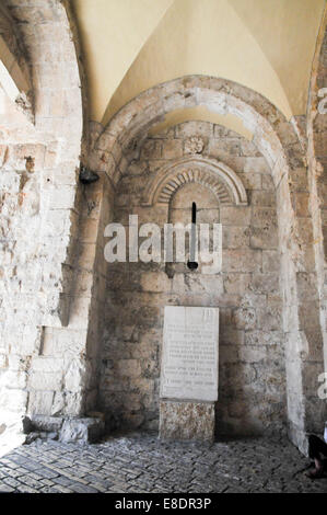 Israël, Jérusalem, Vieille Ville, Porte de Sion (Bab Un-Nabi Daoud), dans les murs entourant la vieille ville. Porte de Sion est situé dans le s Banque D'Images