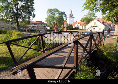 Vastervik Sweden Swedish town south east Comté de Kalmar l'heure d'été, côte de la mer baltique suédois soleil journée ensoleillée locations ho Banque D'Images