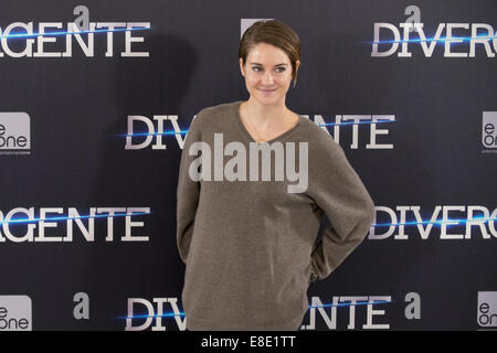 «Divergente' photocall à Madrid comprend : Shailene Woodley Où : Madrid, Espagne Quand : 03 Avr 2014 Banque D'Images