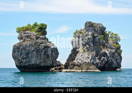 Petite île au bleu de la mer en été pour la plongée de Chumphon province, la Thaïlande. Banque D'Images