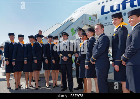 Schönefeld, Allemagne, baptême de la Lufthansa Boeing 747-8 à l'ILA 2014 Banque D'Images