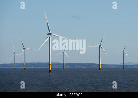 La Banque Burbo éoliennes en mer dans la baie de Liverpool UK Banque D'Images