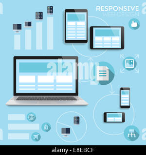 Répondre web-design infographie concept. Banque D'Images