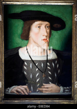 Portrait de Charles V, l'empereur dans le Palais de Hampton Court - Angleterre Banque D'Images