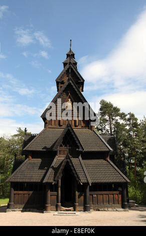 Ged historique église au musée folklorique norvégien à Oslo Banque D'Images