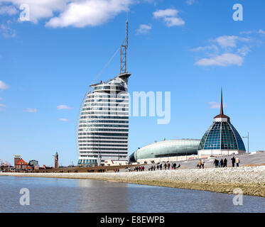 Chambre climatique Bremerhaven 8° Est, centre commercial Mediterraneo, Hôtel Atlantic Sail City, zone de développement de l'Havenwelten Banque D'Images