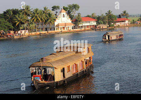 House boat, Kerala, Inde Banque D'Images