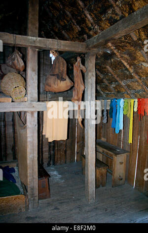 L'intérieur de la Chambre, West Stow Country Park et anglo-saxons, Village Bury St Edmund's, dans le Suffolk. Banque D'Images