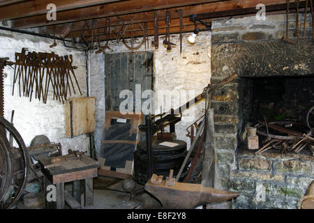 Smithy, Nord de l'Angleterre, Killhope Lead Mining Museum, Weardale, Durham. Banque D'Images
