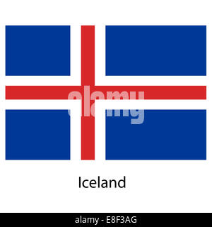 Drapeau du pays de l'Islande. Vector illustration. Banque D'Images