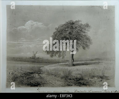 Paysage avec moulin à vent. Artiste : Alexeї Kondratievitch Savrassov, (1830-1897) Banque D'Images