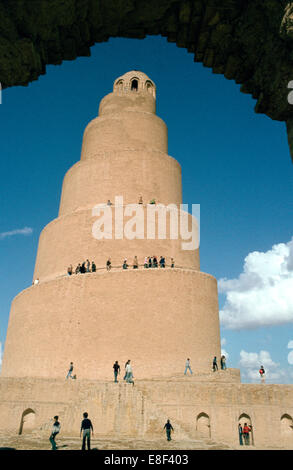 Minaret de la Grande Mosquée, Samarra, en Irak, en 1977. Banque D'Images